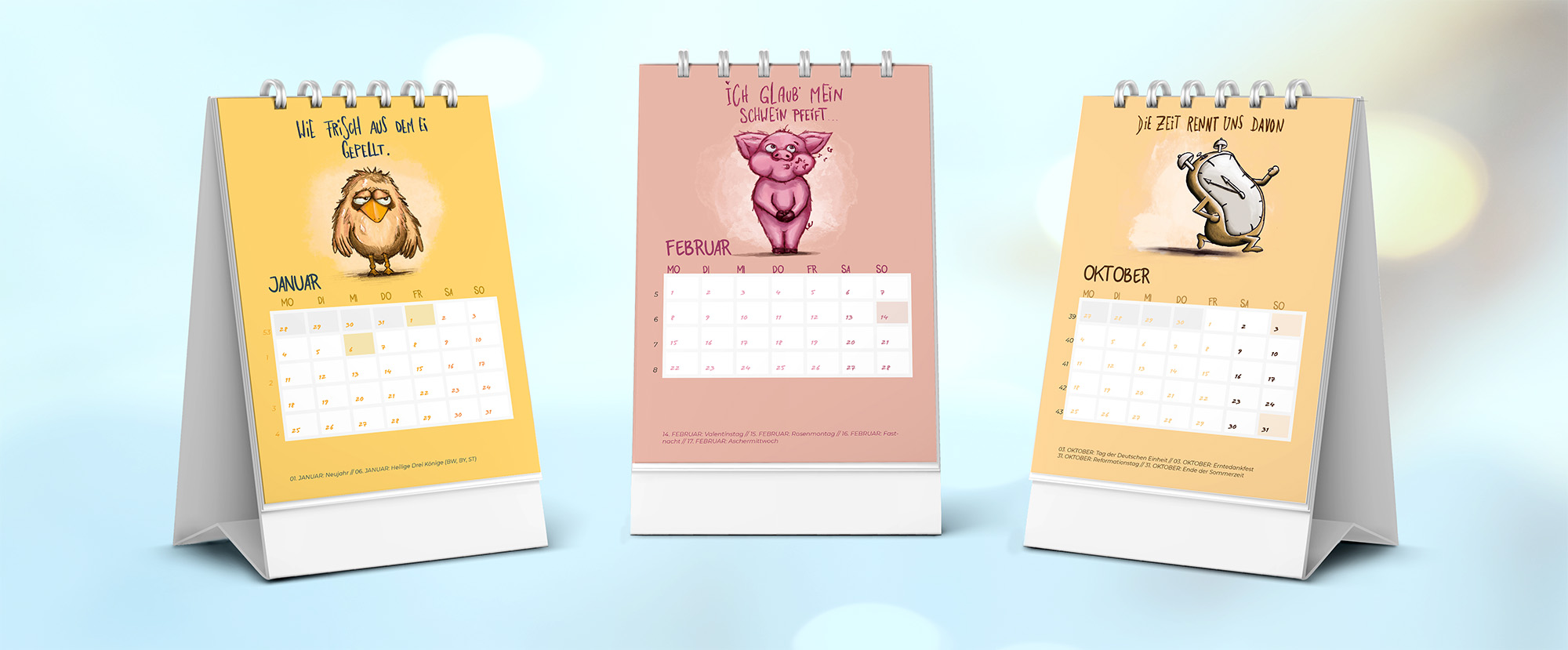 Tischkalender Sprücheklopfer mit illustrierten Redewendungen