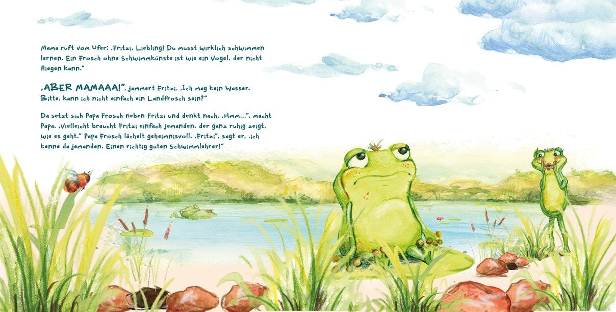 Doppelseite: Papa Frosch hat eine Idee